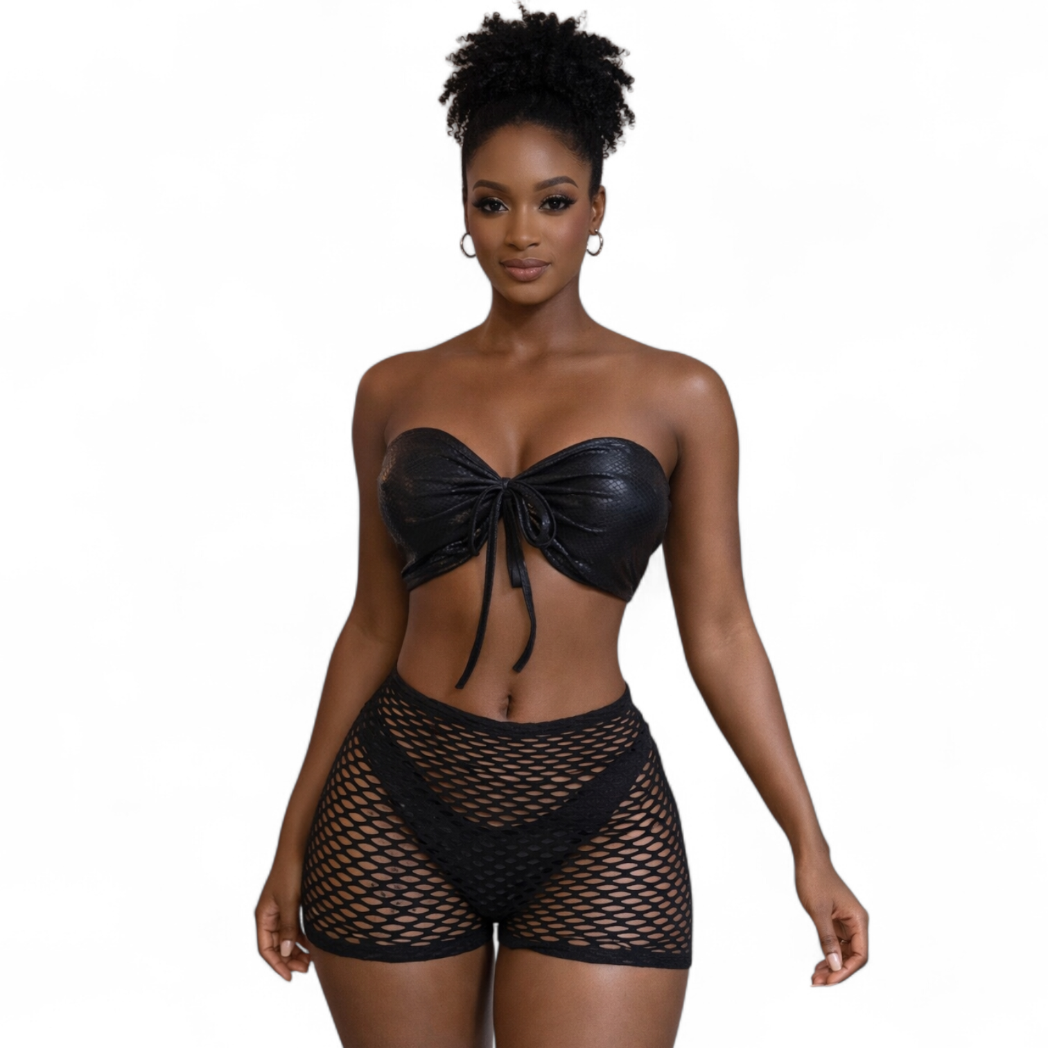 Black Mesh 3-Piece Outfit Set