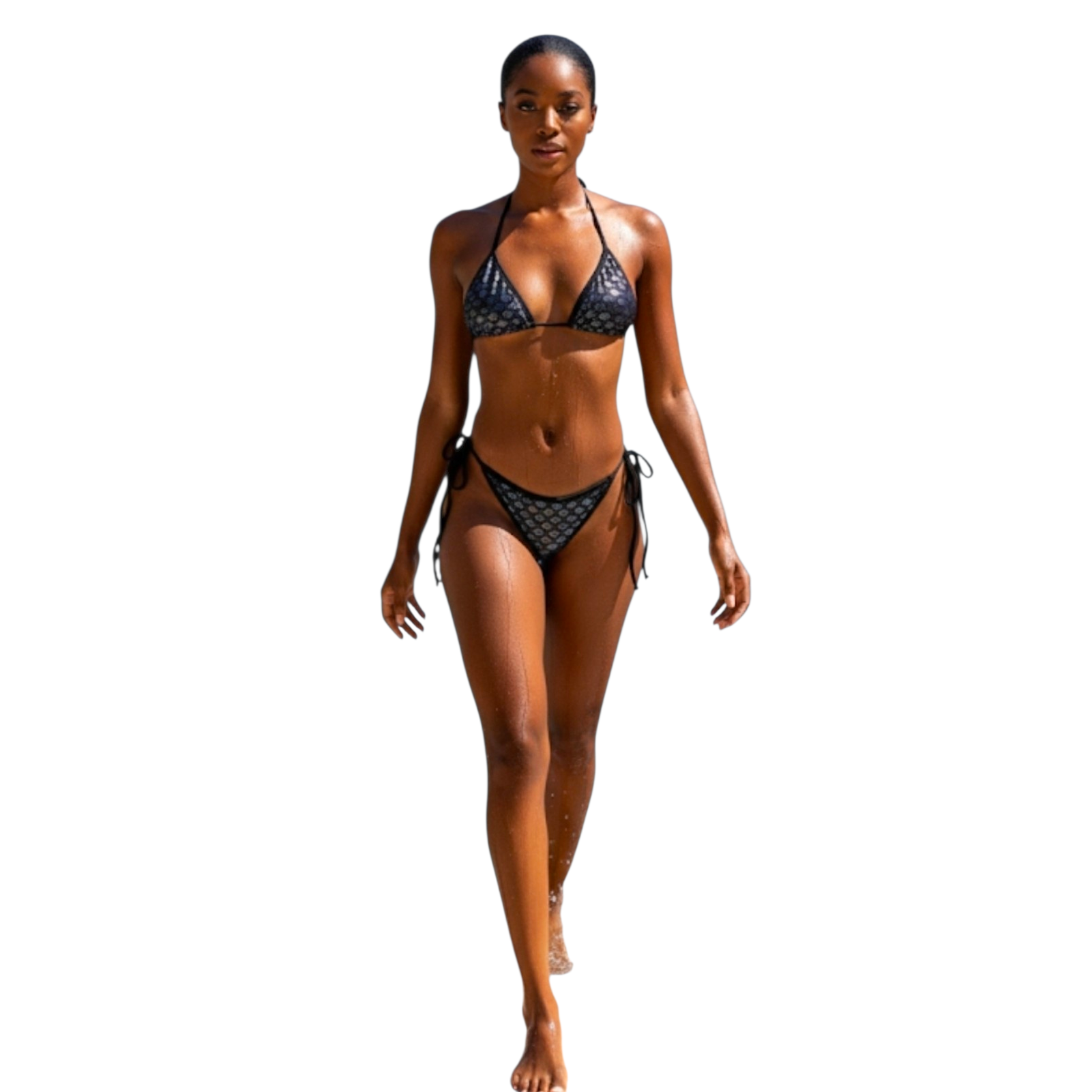 Black and Silver Swimwear