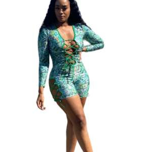 Green Money Print Bottle Girl Outfit