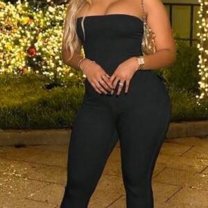 Black Tube Top Jumpsuit